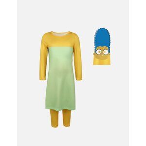 Marge Simpson Costume Women Adult Cosplay Dress With Mask